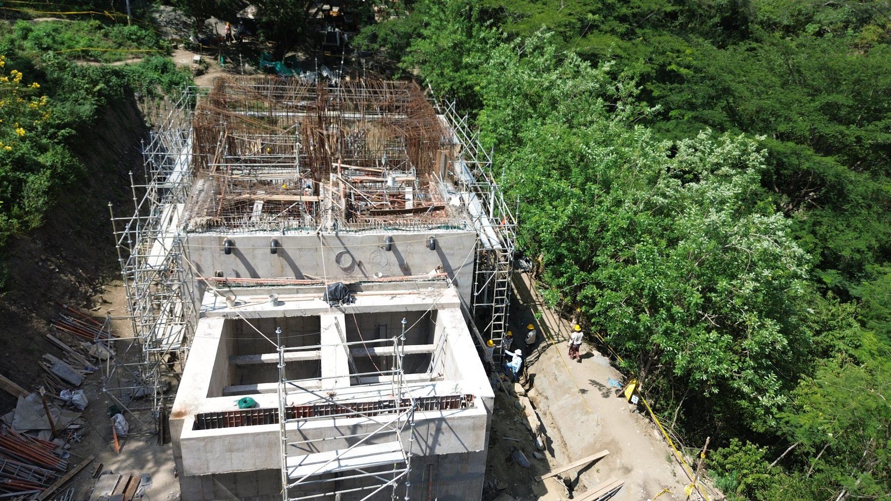 Obra de la PTAR de Sabanalarga vista desde el aire
