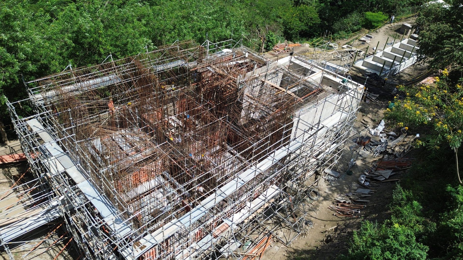 Construcción de la PTAR de Sabanalarga vista desde el aire