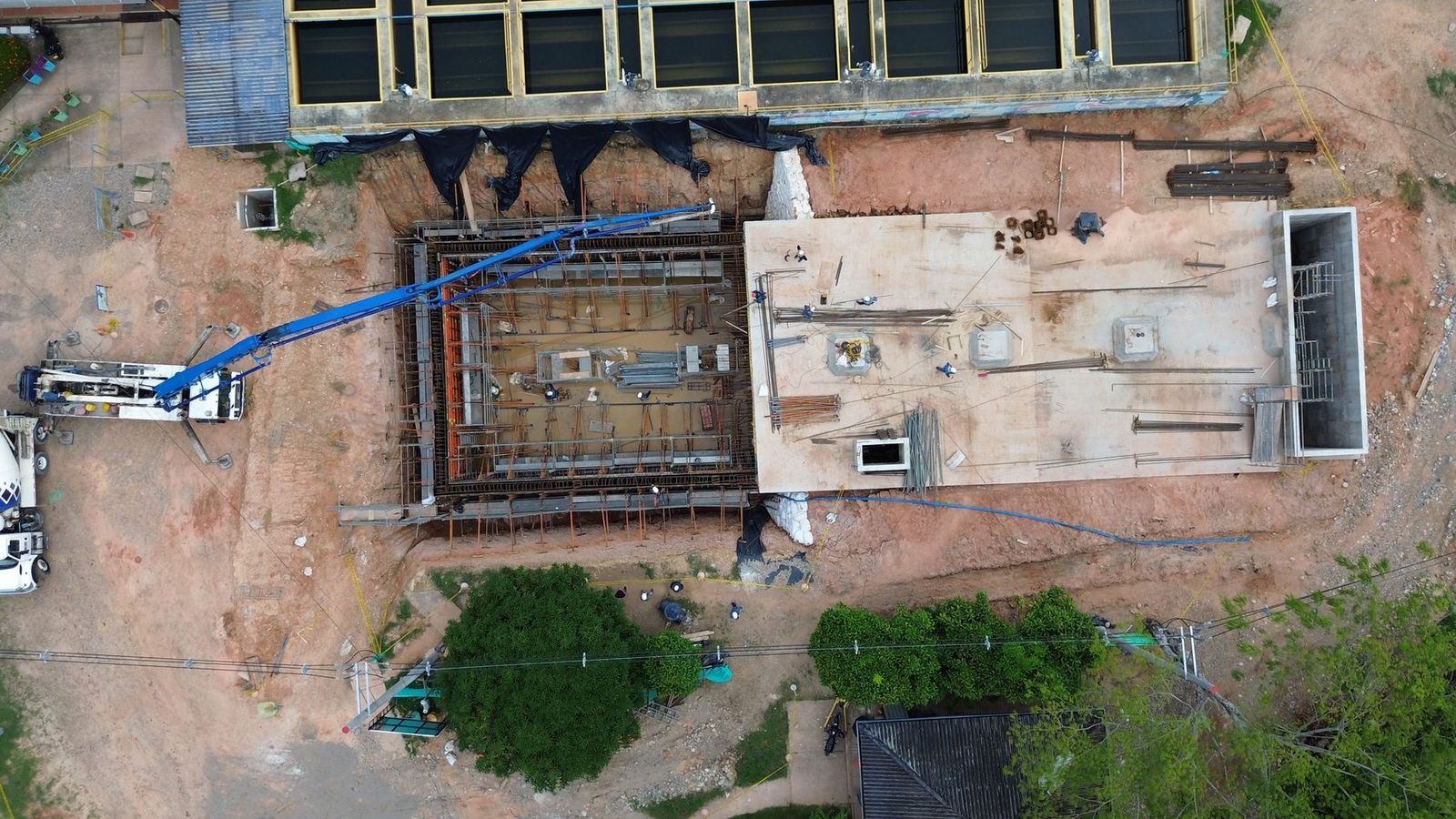 Obra de Once M vista desde el aire
