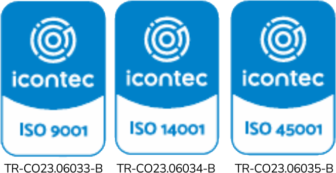 Sellos ICONTEC ISO 9001, ISO 14001 e ISO 45001